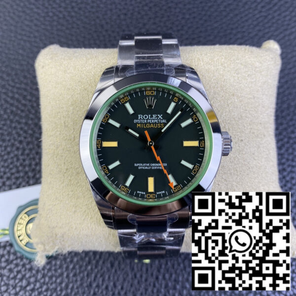 Rolex Milgauss 116400GV JVS Factory 1:1 Best Edition Swiss ETA3131 Black Dial