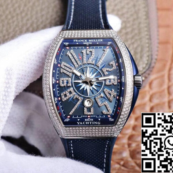 Franck Muller Mens Collection V45 SC DT Yachting 1:1 Best Edition ZF Factory Blue Dial Swiss ETA9015
