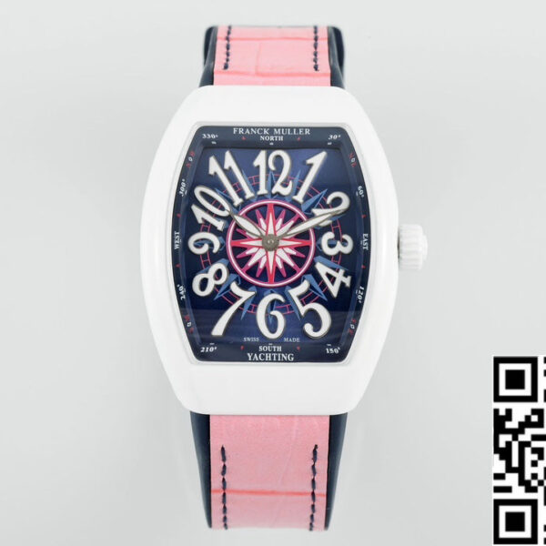 Franck Muller V32 Women's Yachting 1:1 Best Edition ABF Factory Pink Rubber Strap