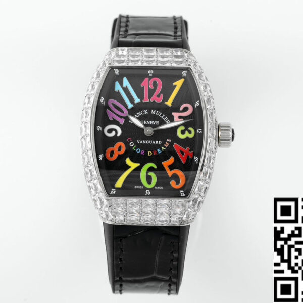 Franck Muller V32 Women's Yachting 1:1 Best Edition ABF Factory Square Diamond Gypsophila Black