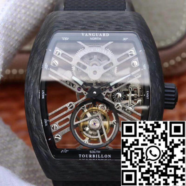 Franck Muller V45 T SQT Men Watches 1:1 Best Edition Swiss Tourbillon Skeleton Dial