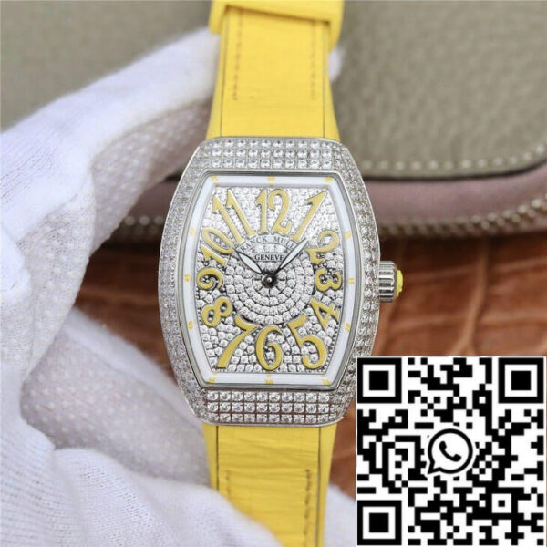 Franck Muller Vanguard Ladies 1:1 Best Edition ABF Factory Yellow Strap