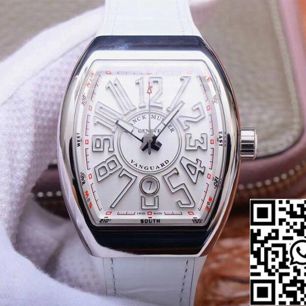 Franck Muller Vanguard V 45 SC DT 5N BC 1:1 Best Edition ZF Factory White Dial Swiss ETA9015