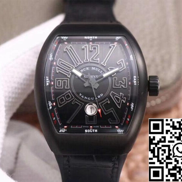 Franck Muller Vanguard V 45 SC DT TT NR BR TT 1:1 Best Edition ZF Factory Black Dial Swiss ETA9015