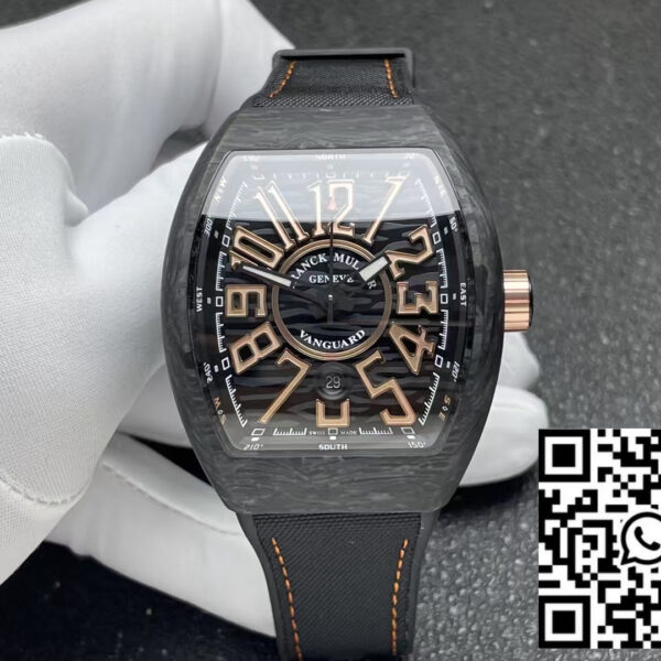 Franck Muller Vanguard V45 Carbon Fiber 1:1 Best Clone Black Strap