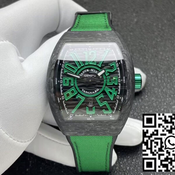 Franck Muller Vanguard V45 Carbon Fiber 1:1 Best Clone Green Strap