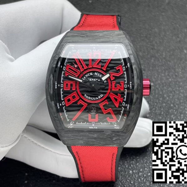 Franck Muller Vanguard V45 Carbon Fiber 1:1 Best Clone Red Dial