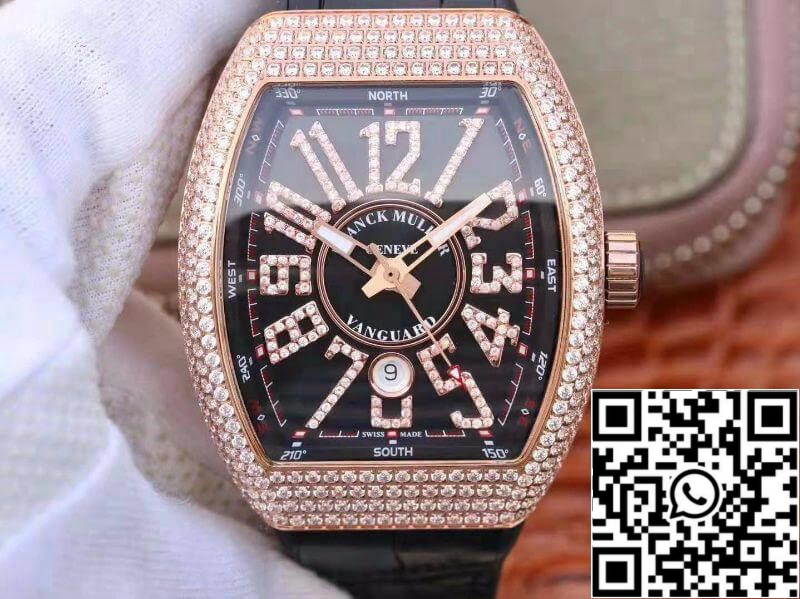 Franck Muller Vanguard V45.SC.DT.D.NBR.CD.5N.NR 1:1 Best Edition Swiss ETA2824-2 rosegold