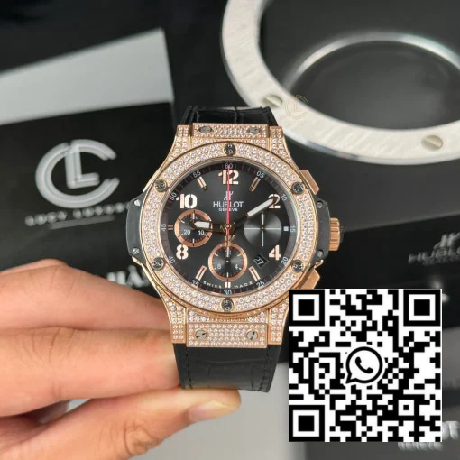 Hublot Big Bang Full Diamonds 44mm Black Dial Rose Gold ETA.7750 – VIP Version