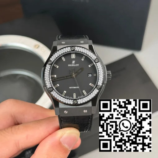 Hublot Classic Fusion Ceramic Diamonds 42mm Black Dial JJZ Base – VIP  Version