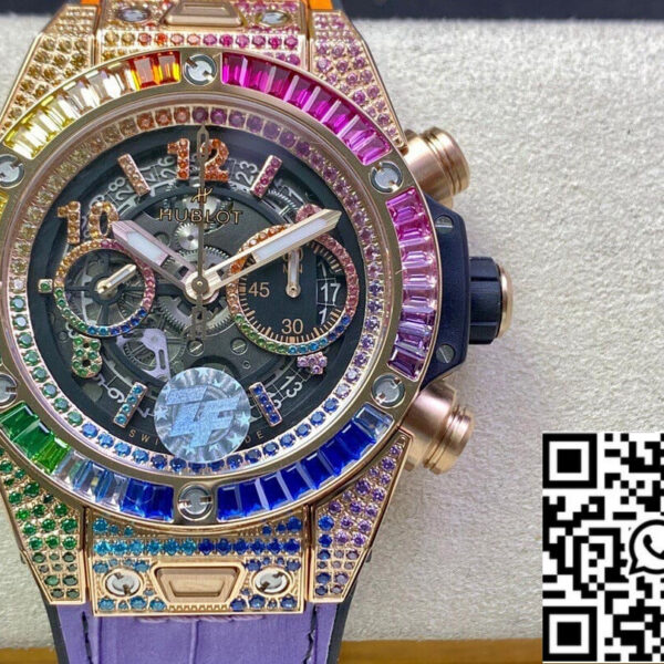 Hublot BIG BANG Unico 411.OX.9910.LR.0999 1:1 Best Edition ZF Factory Rainbow Rose Gold Case