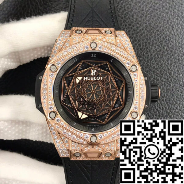 Hublot Big Bang 1:1 Best Edition WWF Factory Gold Full Diamond Case
