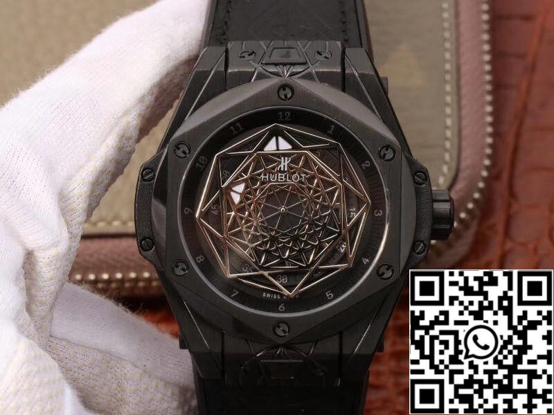 Hublot Big Bang Sang Bleu 415.CX.1114.VR.MXM17 TMF Factory 1:1 Best Edition Swiss ETA1213 Leather Fronted Rubber Strap