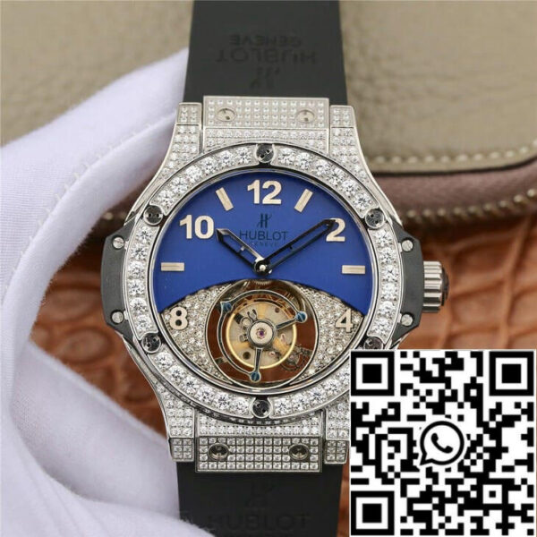 Hublot Big Bang Tourbillon 1:1 Best Edition Diamond Blue Dial