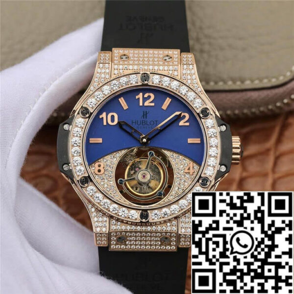 Hublot Big Bang Tourbillon 1:1 Best Edition Rose Gold Diamond Dial