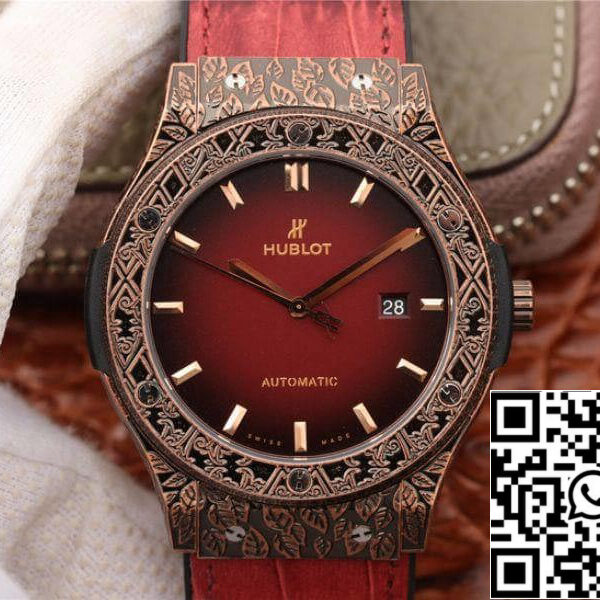 Hublot Classic Fusion 511.OX.6670.LR.OPX17 JJ Factory 1:1 Best Edition Swiss ETA2892 Dark Red Gummy Strap