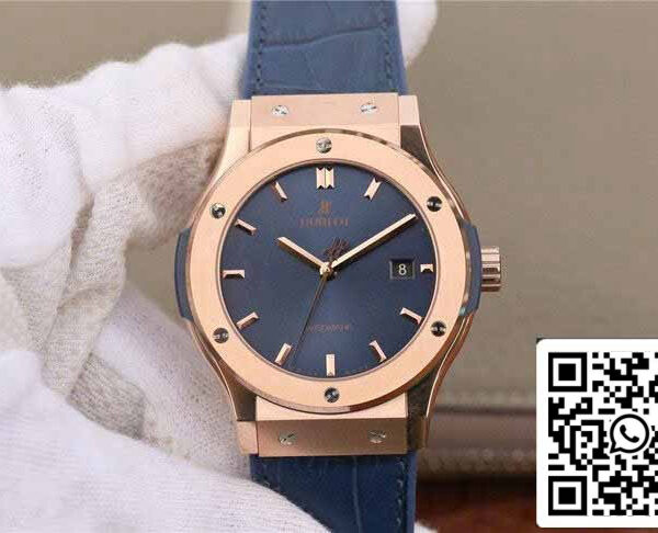 Hublot Classic Fusion 542.OX.7180.LR 1:1 Best Edition JJ Factory Blue Dial Rose Gold