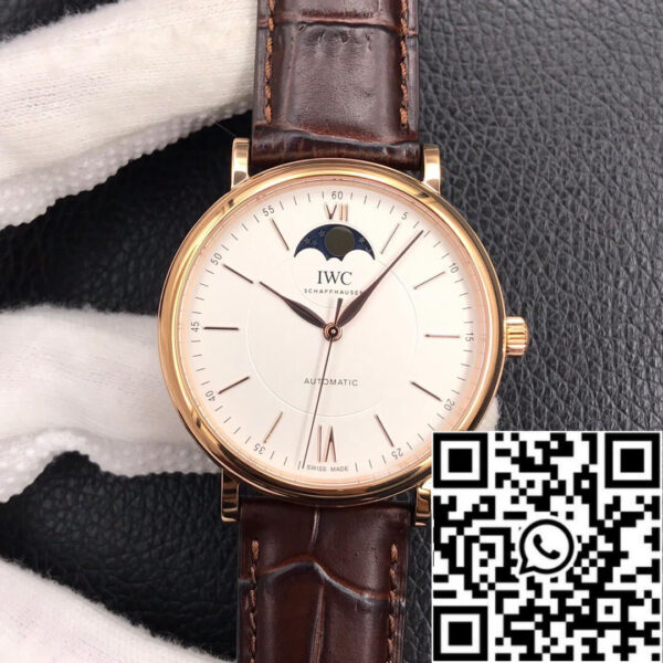 IWC Portofino Moon Phase IW459401 1:1 Best Edition MKS Factory Rose Gold White Dial