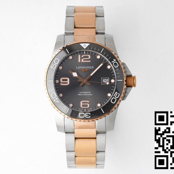 Longines Conquest L3.781.3.78.7 SS/RG Gray Ceramic Bezel SS ZF Factory 1:1 Best Edition Gray Dial