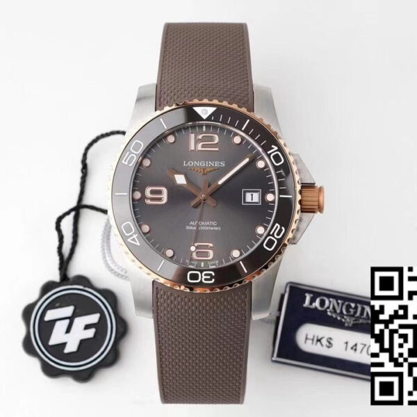 Longines Conquest L3.781.3.78.9 SS/GR Gray Ceramic Bezel SS ZF Factory 1:1 Best Edition Gray Dial