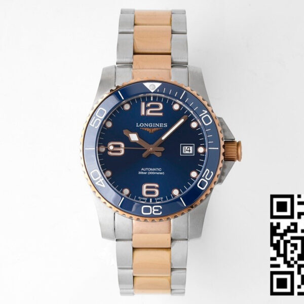 Longines Conquest L3.781.3.98.7 SS/RG Blue Ceramic Bezel SS ZF Factory 1:1 Best Edition Blue Dial