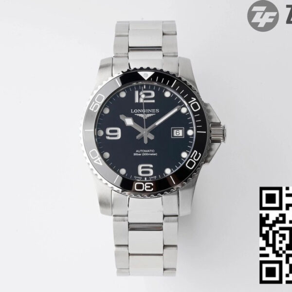 Longines Conquest L3.781.4.56.6 Black Ceramic Bezel SS ZF Factory 1:1 Best Edition Black Dial
