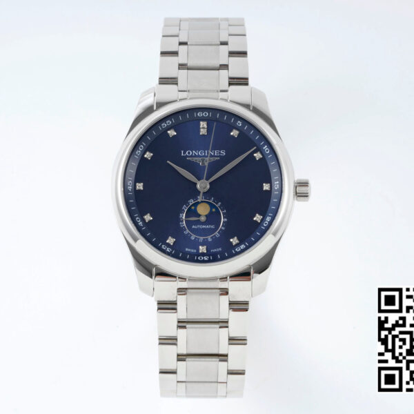 Longines Master Moonphase SS APS Factory 1:1 Best Edition Blue Diamonds Dial