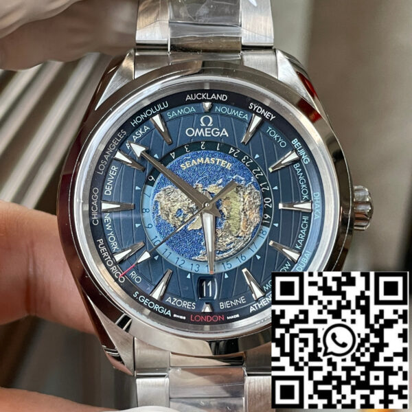 Omega Seamaster Aqua Terra GMT Worldtimer 220.10.43.22.03.001 Best Edition VS Factory Blue Dial