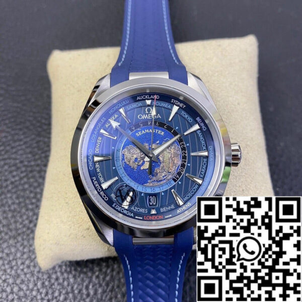 Omega Seamaster Aqua Terra GMT Worldtimer 220.12.43.22.03.001 1:1 Best Edition VS Factory Blue Dial