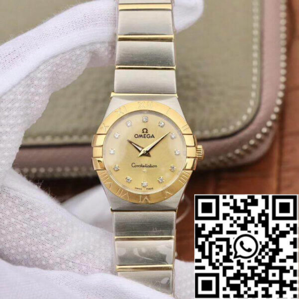Omega Constellation 27mm Quartz Ladies TW Factory 1:1 Best Edition Swiss Eta Quartz 1376 Gold Dial