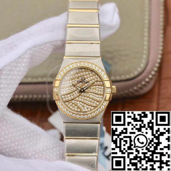 Omega Constellation Quartz Ladies 18K Yellow Gold Diamond Dial TW Factory 1:1 Best Edition Swiss Eta Quartz 1376