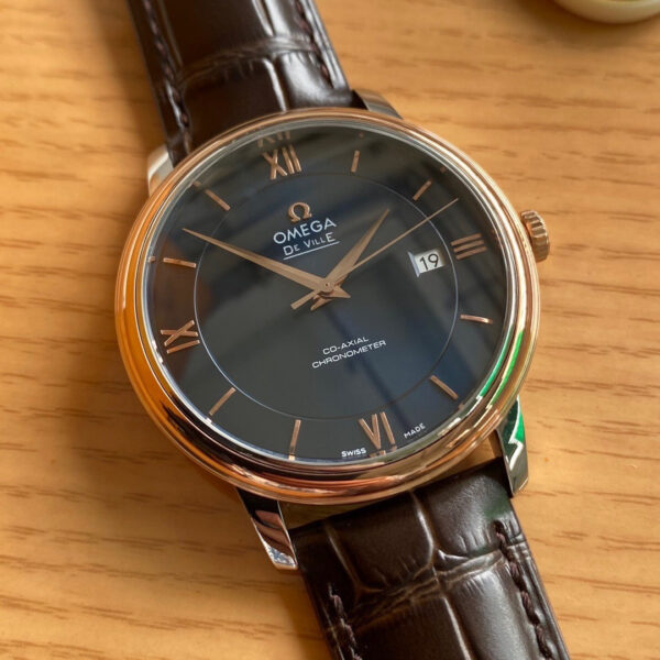 Omega De Ville Prestige 39.5mm RG/SS A+ Factory 1:1 Best Edition Blue Dial