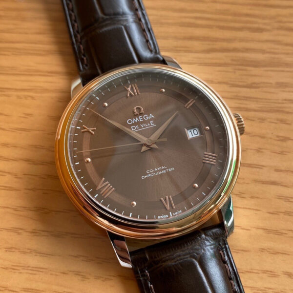 Omega De Ville Prestige 39.5mm RG/SS A+ Factory 1:1 Best Edition Brown Dial