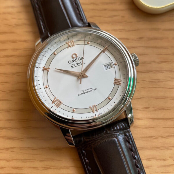 Omega De Ville Prestige 39.5mm RG/SS A+ Factory 1:1 Best Edition White Dial