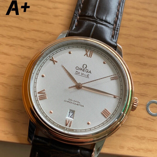 Omega De Ville Prestige 39.5mm RG/SS A+ Factory 1:1 Best Edition White Diamond-shaped Dial
