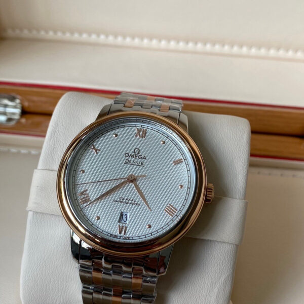 Omega De Ville Prestige 39.5mm RG/SS A+ Factory 1:1 Best Edition White Granular Dial