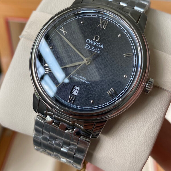 Omega De Ville Prestige 39.5mm SS A+ Factory 1:1 Best Edition Black Granular Dial
