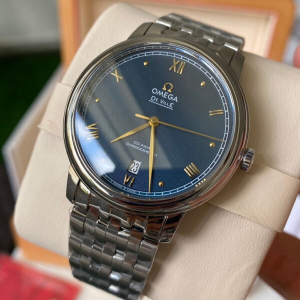 Omega De Ville Prestige 39.5mm SS A+ Factory 1:1 Best Edition Blue Granular Dial