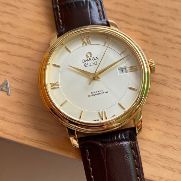 Omega De Ville Prestige 39.5mm YG A+ Factory 1:1 Best Edition Wite Dial