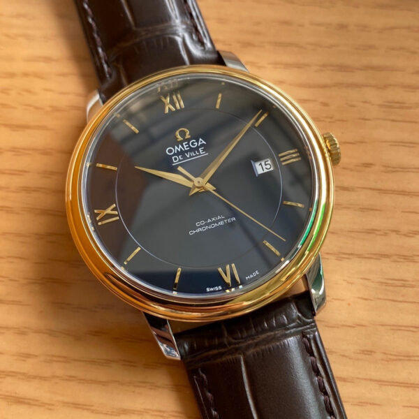 Omega De Ville Prestige 39.5mm YG/SS A+ Factory 1:1 Best Edition Blue Dial