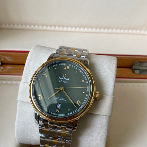 Omega De Ville Prestige 39.5mm YG/SS A+ Factory 1:1 Best Edition Green Granular Dial