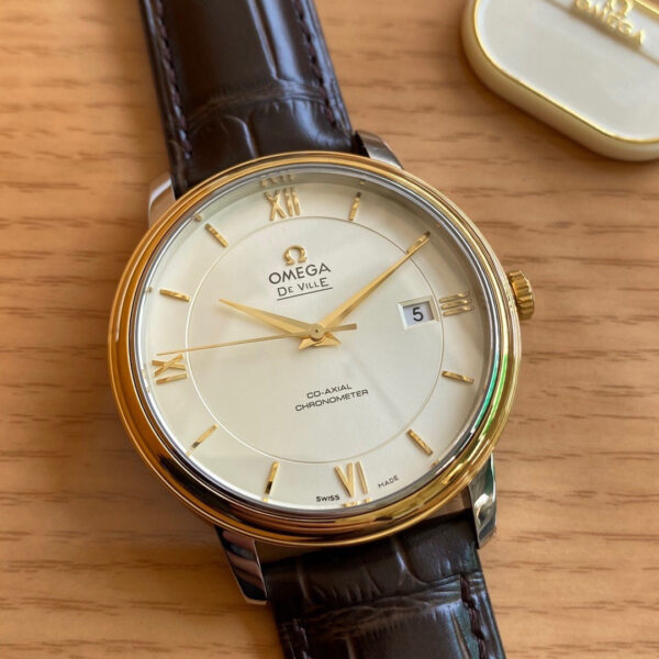 Omega De Ville Prestige 39.5mm YG/SS A+ Factory 1:1 Best Edition White Dial