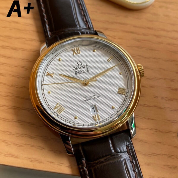 Omega De Ville Prestige 39.5mm YG/SS A+ Factory 1:1 Best Edition White Diamond-shaped Dial