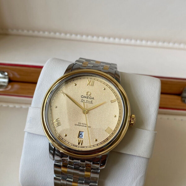 Omega De Ville Prestige 39.5mm YG/SS A+ Factory 1:1 Best Edition Yellow Granular Dial