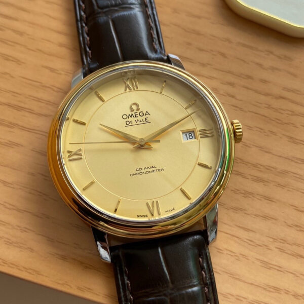 Omega De Ville Prestige 39.5mm YG/SS A+ Factory 1:1 Best Edition Yeoolw Dial