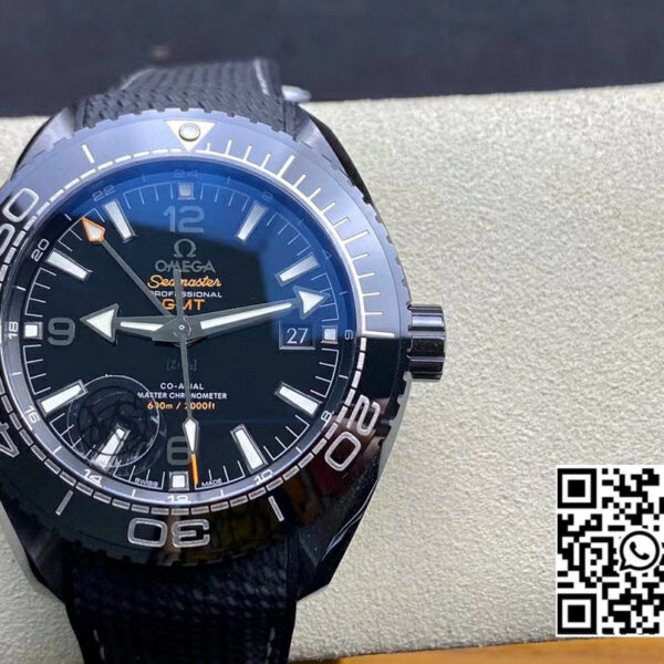 Omega Planet Ocean 45.5mm Deep Black Real Ceramic VS Factory Black Nylon Strap A8906 Super Clone