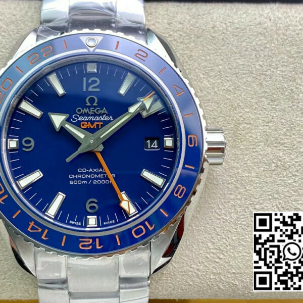 Omega Planet Ocean 600M Co-Axial GMT 43.5mm VS Factory 1:1 Best Edition Blue Dial