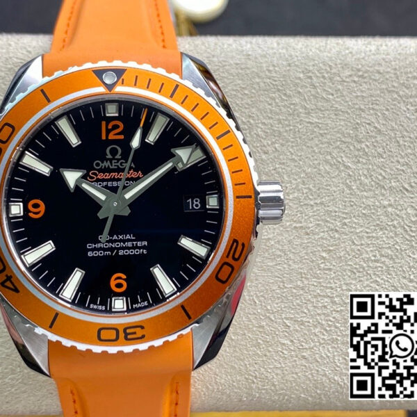 Omega Planet Ocean Professional Orange Bezel 42mm VS Factory1:1 Best Edition on Orange Rubber Strap A8500 Super Clone