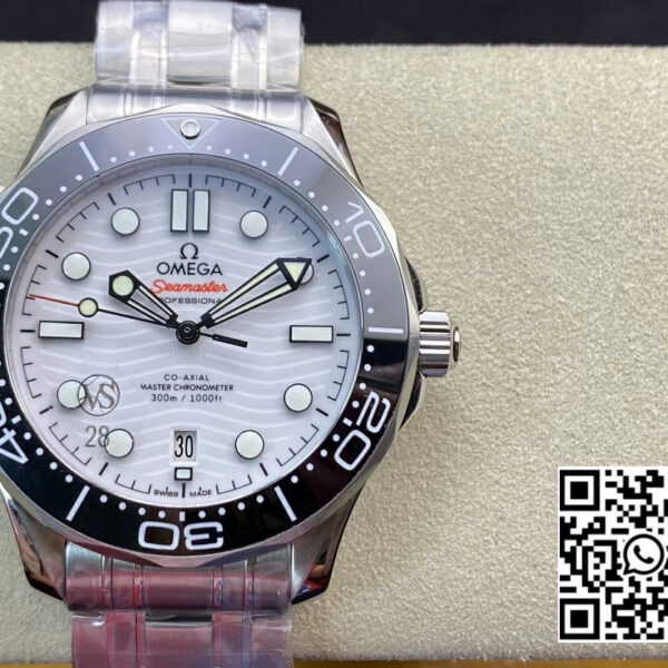 Omega Seamaster Diver 300M SS VS Factory 1:1 Best Edition Black Bezel White Dial