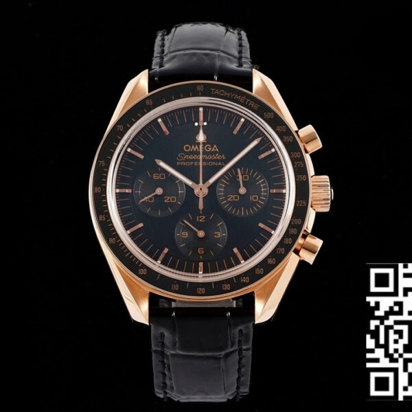 Omega Speedmaster Moonwatch in Moonshine Gold YG RM Factory 1:1 Best Edition Black Dial